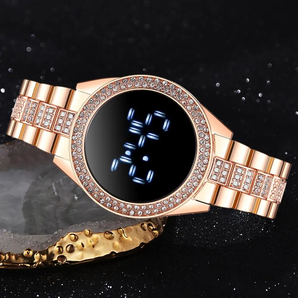 Luxury LED Women Watches Diamond Bracelet Stainless Steel Chain Watch For Women Rose Gold Dress Casual Quartz Watch Reloj Mujer
Luxury LED Women Watches Diamond Bracelet Stainless Steel Chain Watch For Women Rose Gold Dress Casual Quartz Watch Reloj Mujer