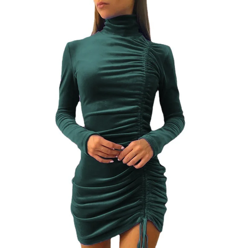 2021 Europe cross-border suede high-necked dress women autumn/winter fashion long-sleeved tight bag hip dress skirt
2021 Europe cross-border suede high-necked dress women autumn/winter fashion long-sleeved tight bag hip dress skirt