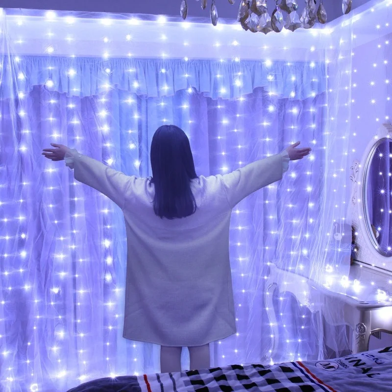 3M*3M 300PCS LED 2022 New Year's Eve Home Remote Control USB Curtain String Light Flash Fairy Garland Home Decoration
3M*3M 300PCS LED 2022 New Year's Eve Home Remote Control USB Curtain String Light Flash Fairy Garland Home Decoration