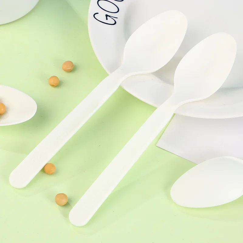 Wrapok High-temperature Resistant Corn Starch Disposable Spoon/100 PCs Biodegradable Environmentally Friendly Plastic Tableware 
Wrapok High-temperature Resistant Corn Starch Disposable Spoon/100 PCs Biodegradable Environmentally Friendly Plastic Tableware