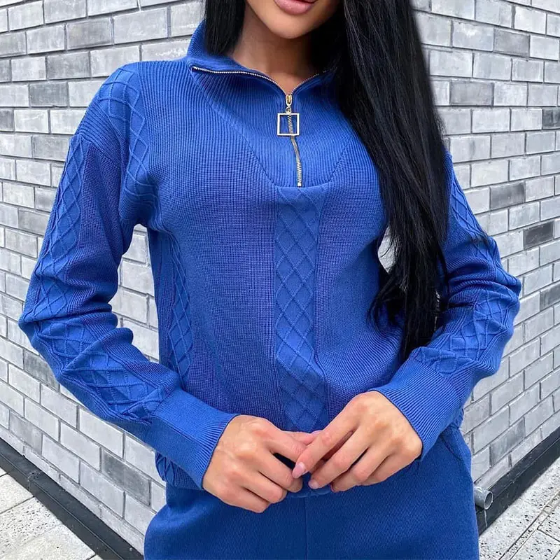 Женский вязаный свитер, пуловеры, комплект из двух предметов, новинка зимы 2021, трикотажная одежда с воротником-стойкой на молнии, свободные ...
Женский вязаный свитер, пуловеры, комплект из двух предметов, новинка зимы 2021, трикотажная одежда с воротником-стойкой на молнии, свободные ...