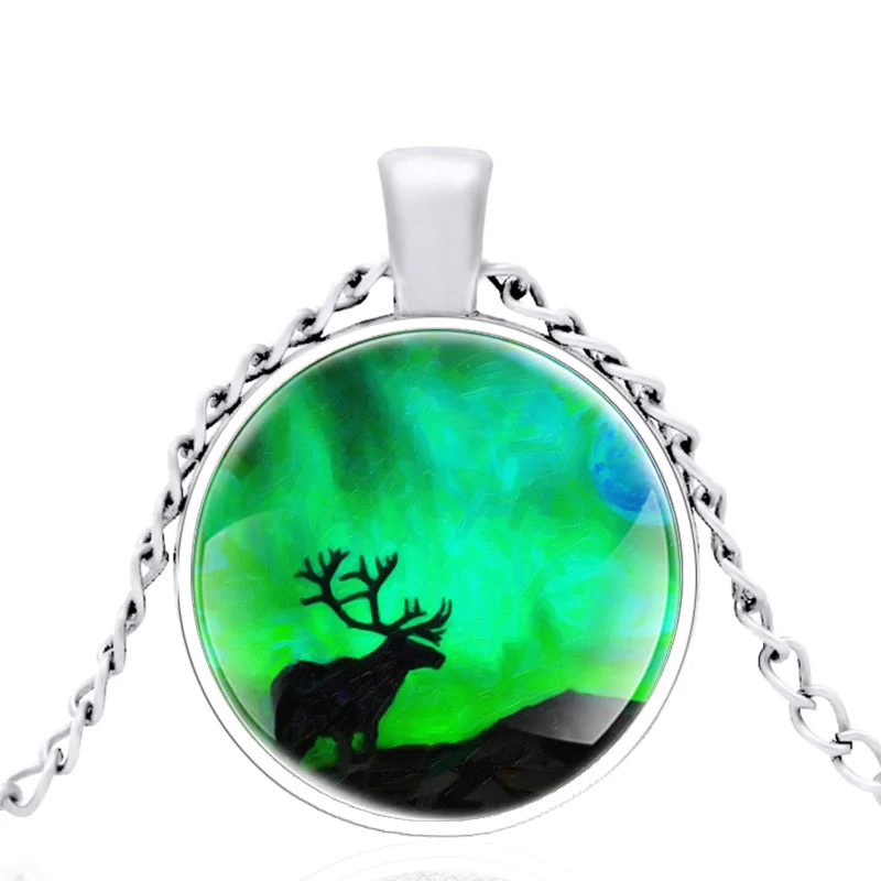 Elk in The Aurora Glass Cabochon Charm Pendant Necklace Men Women Fashion Jewelry Accessories Gifts
Elk in The Aurora Glass Cabochon Charm Pendant Necklace Men Women Fashion Jewelry Accessories Gifts