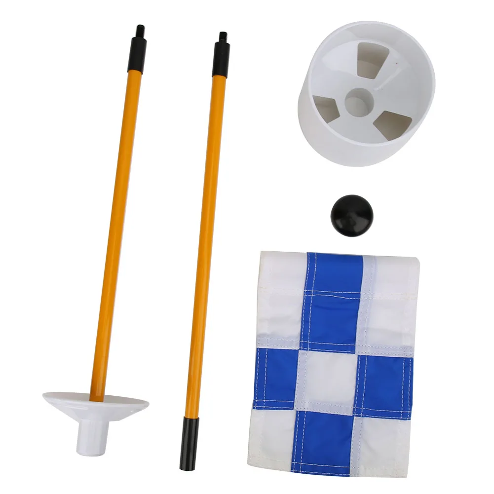 Golf Putting Green Removable Flagpole Set Practicing Accessory with Blue White Grid Flag
Golf Putting Green Removable Flagpole Set Practicing Accessory with Blue White Grid Flag