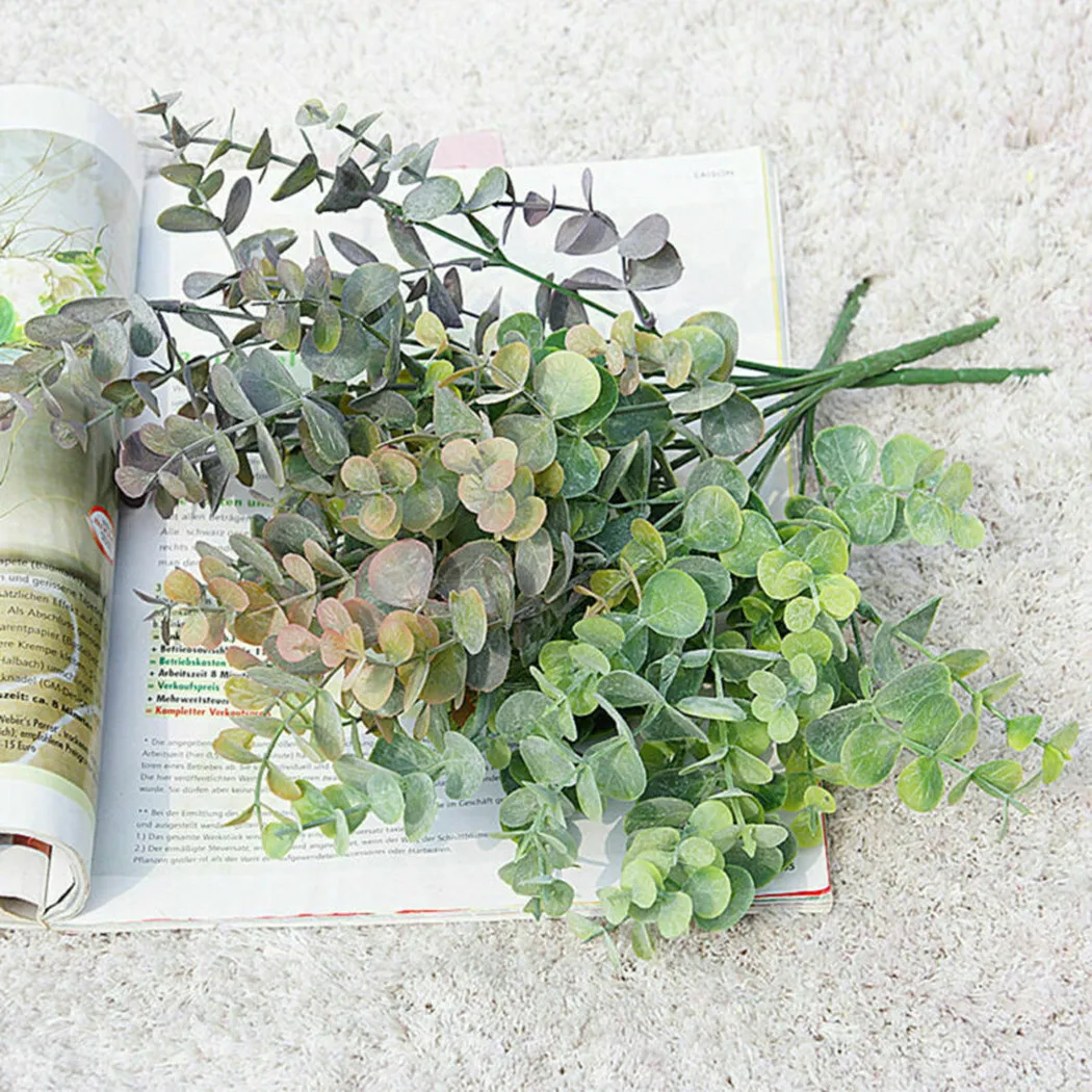 Artificial Plant Eucalyptus Leaves Plastic Green Plants Fake Eucalyptus Leaves DIY Home Wedding Forest Style Decorations
Artificial Plant Eucalyptus Leaves Plastic Green Plants Fake Eucalyptus Leaves DIY Home Wedding Forest Style Decorations