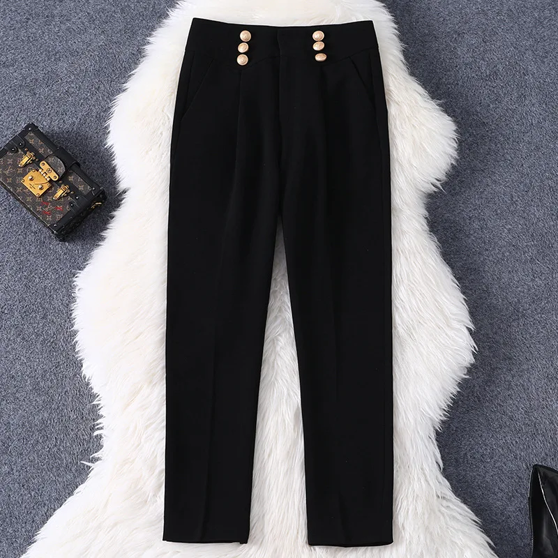 2021 Spring Women's Clothes New Temperament Slim-Fitting Ankle Length Trousers Suit Pants Metal Button Harem Pants
2021 Spring Women's Clothes New Temperament Slim-Fitting Ankle Length Trousers Suit Pants Metal Button Harem Pants