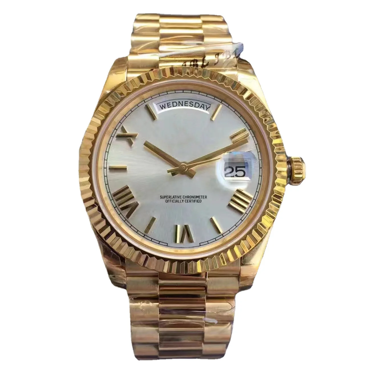 High-end Men's Mechanical Watch Automatic Day-date Rome Dial Gold Silver Black Green Stainless Steel Sapphire Glass
High-end Men's Mechanical Watch Automatic Day-date Rome Dial Gold Silver Black Green Stainless Steel Sapphire Glass