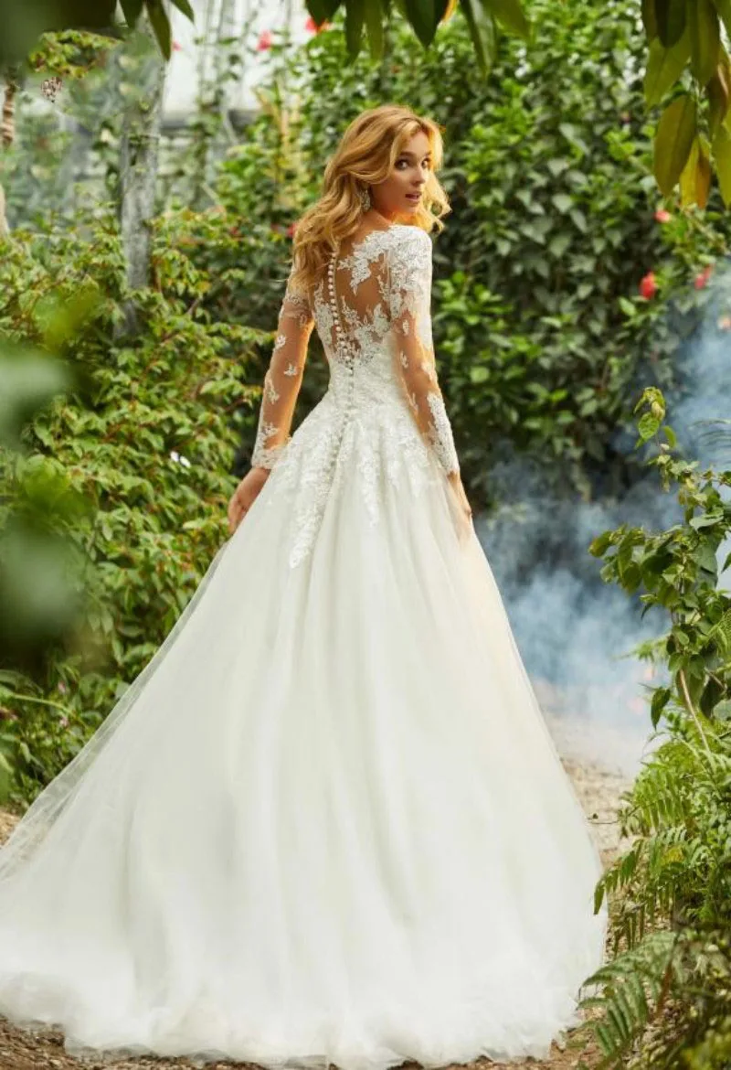 A Line Long Sleeve Wedding Dress Scoop Neckline Robe de Mariee Tulle Women 2020 Vestido De Noiva
A Line Long Sleeve Wedding Dress Scoop Neckline Robe de Mariee Tulle Women 2020 Vestido De Noiva