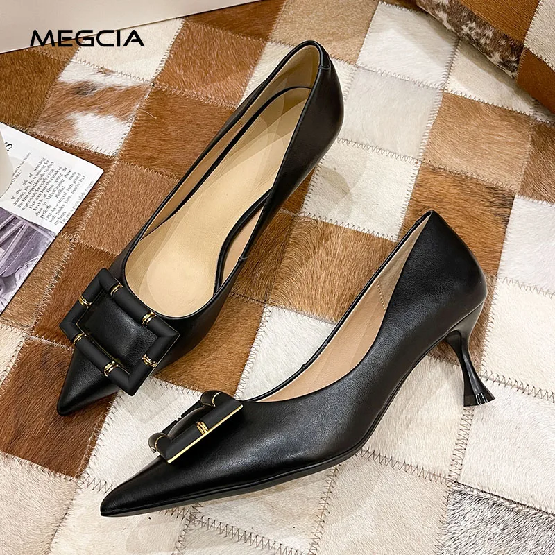 MEGCIA Stiletto High Heels Women Shoes Genuine Leather Lady Pumps Point Toe Office Party Shoes With Square Botton Fashion P13M
MEGCIA Stiletto High Heels Women Shoes Genuine Leather Lady Pumps Point Toe Office Party Shoes With Square Botton Fashion P13M