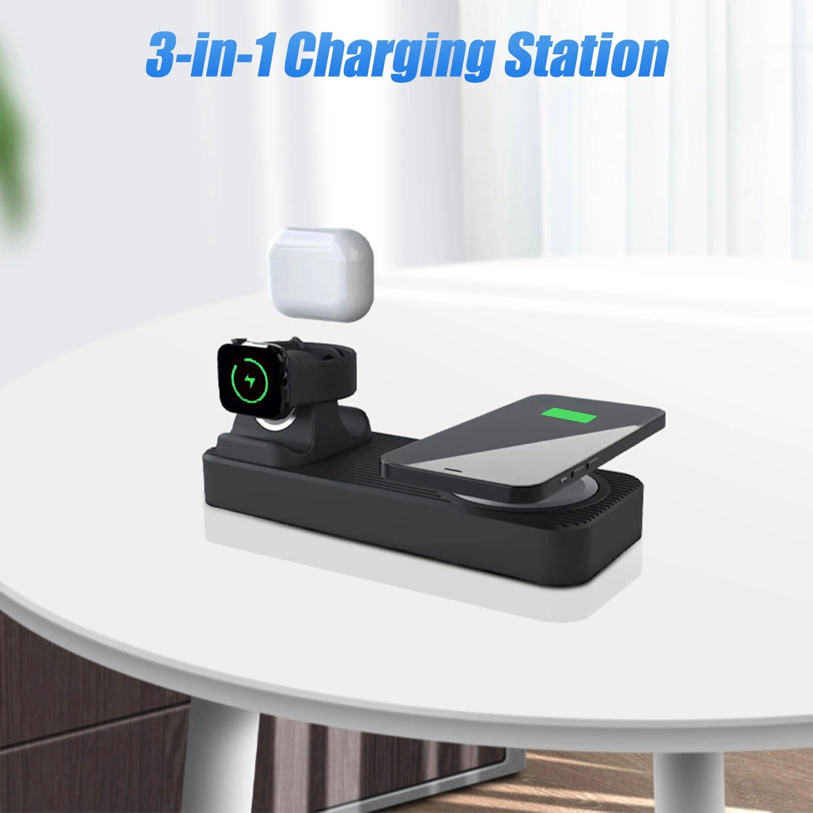 3 In 1 Multifunctional Mobile Phone Wireless Fast Charging Phone Earphone Watch Wireless Charging Dock Stand Charging Station
3 In 1 Multifunctional Mobile Phone Wireless Fast Charging Phone Earphone Watch Wireless Charging Dock Stand Charging Station