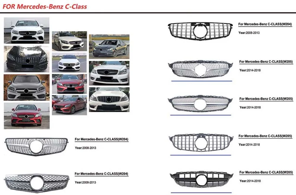 YuBao 1X Plastic Grille Suitable For C Class W204 Diamond Grille 2008-2014 Black/Silver Grille
YuBao 1X Plastic Grille Suitable For C Class W204 Diamond Grille 2008-2014 Black/Silver Grille