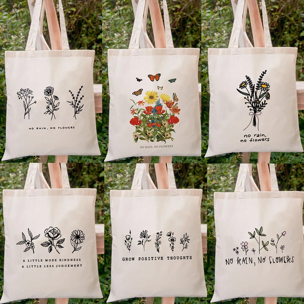Harajuku No Rain No Flowers Ladies Shopper Bags Handbag Flower Aesthetic Graphic Canvas Shopping Bags Totes Large Capacity
Harajuku No Rain No Flowers Ladies Shopper Bags Handbag Flower Aesthetic Graphic Canvas Shopping Bags Totes Large Capacity