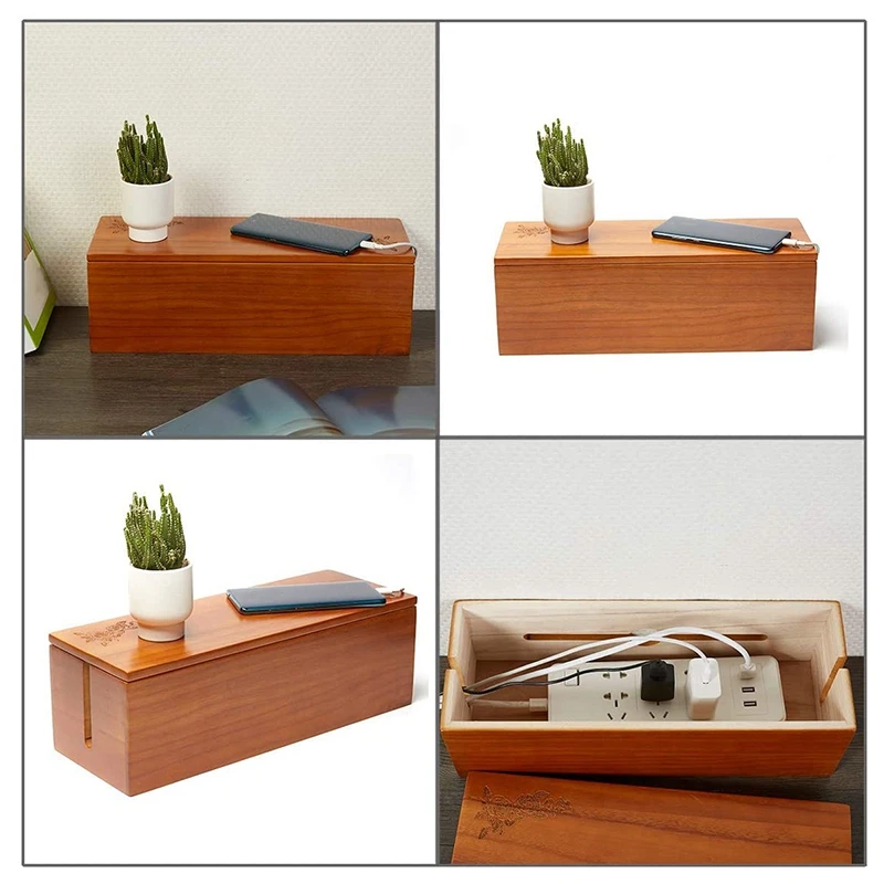 Cable Management Box Wooden Cord Organizer Box for Extension Cord Power Stripe Surge Protector Wire
Cable Management Box Wooden Cord Organizer Box for Extension Cord Power Stripe Surge Protector Wire