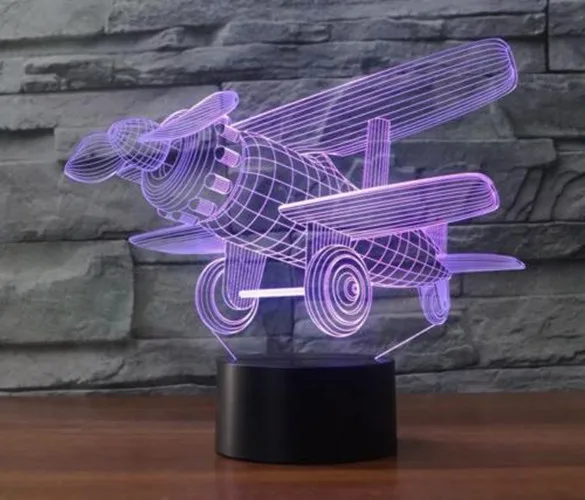 3W 5V 7 Colors Changing 3D Lamp Airplane Touch Mode Night Light Nightlight USB/AA Batteries Powered For Childred Bedroom Deco 
3W 5V 7 Colors Changing 3D Lamp Airplane Touch Mode Night Light Nightlight USB/AA Batteries Powered For Childred Bedroom Deco