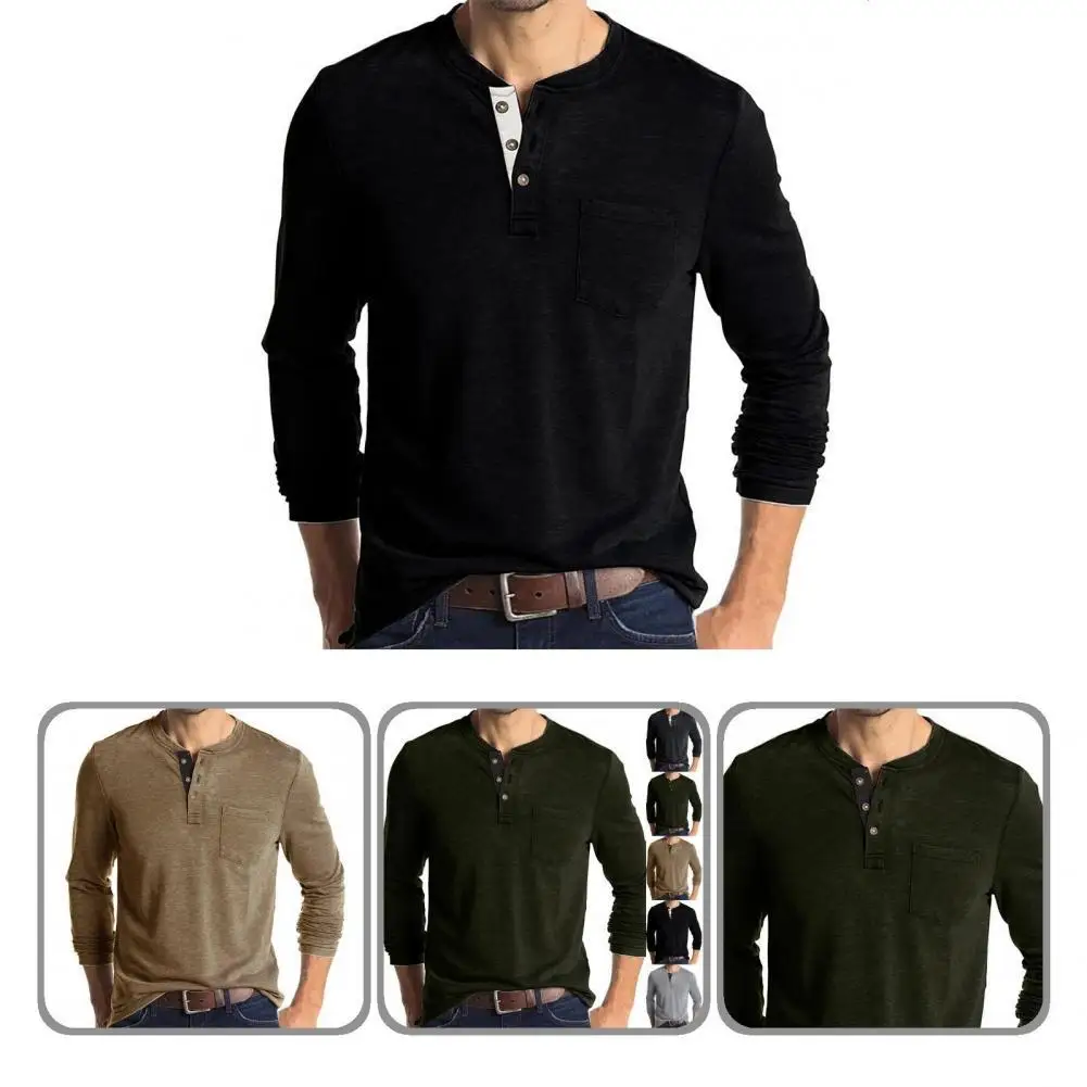 Handsome Bottoming Shirt Round Neck Skin-Touch Buttons Neck Solid Color Pullover Top Pullover Top Autumn T-shirt
Handsome Bottoming Shirt Round Neck Skin-Touch Buttons Neck Solid Color Pullover Top Pullover Top Autumn T-shirt