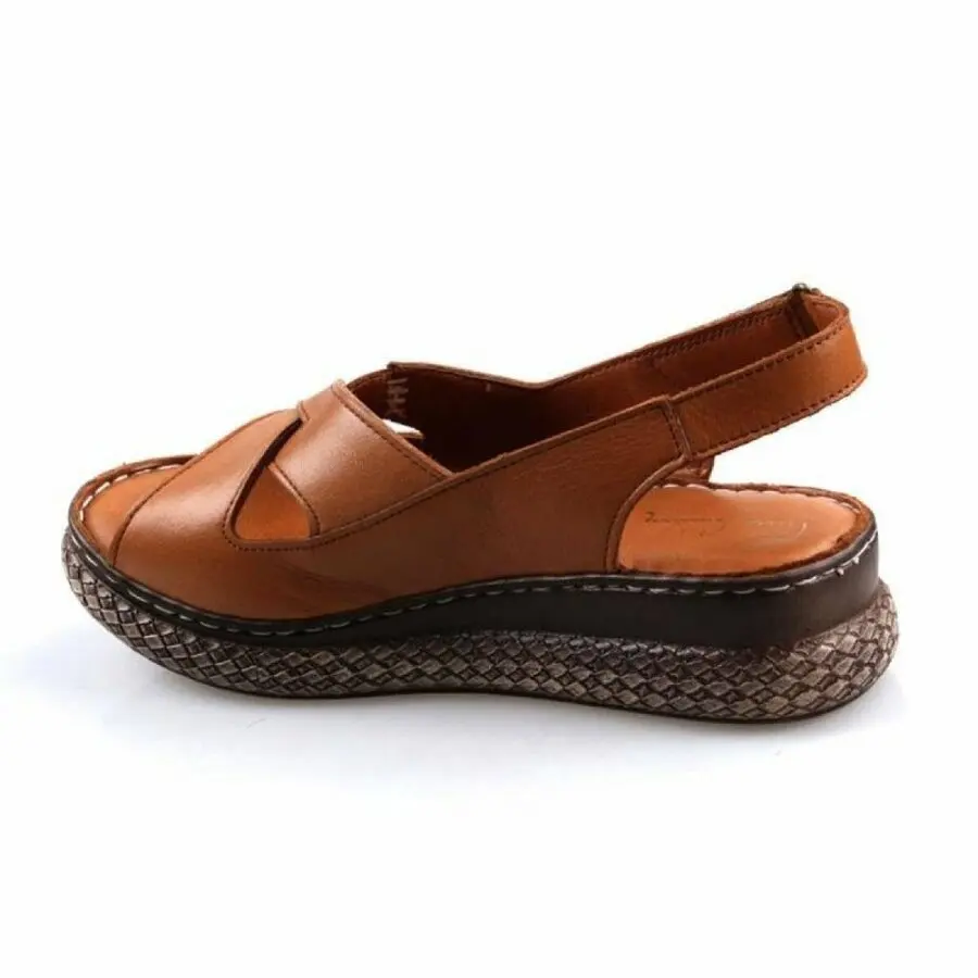 Women Sandals Pierre Cardin Pc-6369 Tan Leather Women'S Sandals