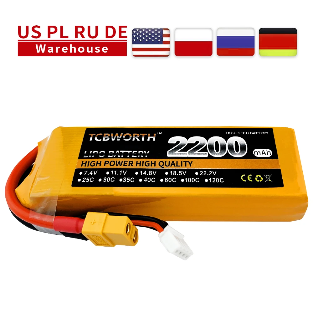 

TCBWORTH Nano 2S 7.4V 2200mAh 25C 35C 60C RC Drone LiPo Battery For RC Helicopter Airplane Quadrotor Car Tank Boat 2S Battery