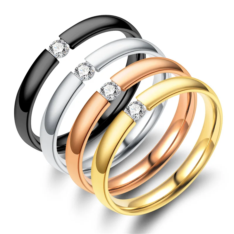 Fashion Crystal Zircon Rings for Women/Men Accessories Statement Jewelry Black/Gold/Rose Gold/Silver Color Stainless Steel Rings
Fashion Crystal Zircon Rings for Women/Men Accessories Statement Jewelry Black/Gold/Rose Gold/Silver Color Stainless Steel Rings