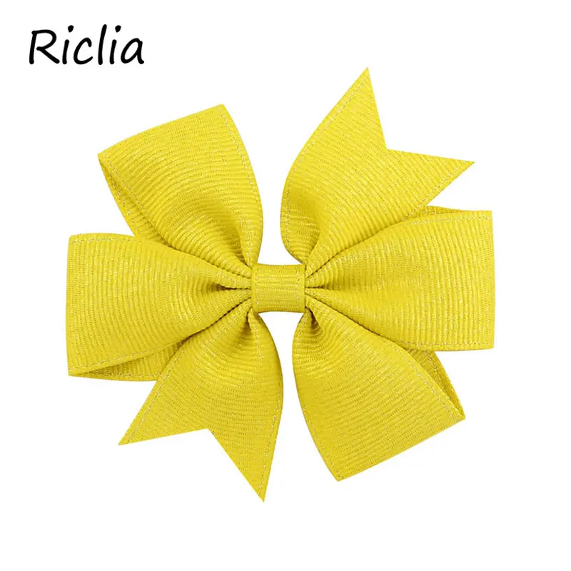 Riclia 12 шт./лот Цветочные Детские аксессуары для волос Твердые маленький бантик