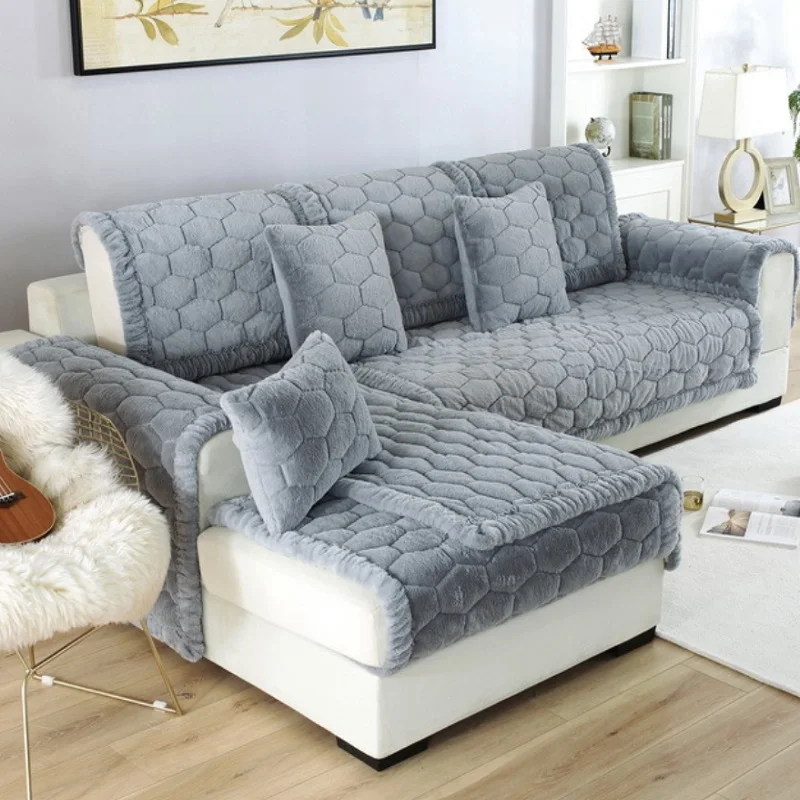 Gray Plush Sofa Towel L Shape Sofa Covers for Living Room Thicken Plush Sofa Cover Soft Sofa Towel Slip Resistant Couch Cover
Gray Plush Sofa Towel L Shape Sofa Covers for Living Room Thicken Plush Sofa Cover Soft Sofa Towel Slip Resistant Couch Cover