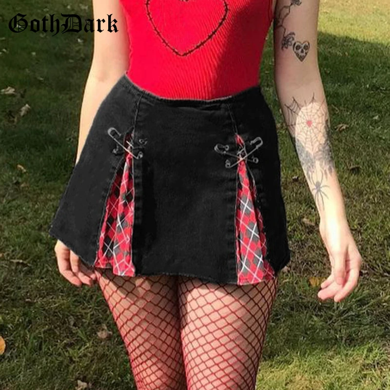 Goth Dark Plaid Print A-Line Gothic Skirts Mall Goth Y2k High Waist egirl Sexy Mini Skirt Women Black Pin Patchwork Emo Clubwear
Goth Dark Plaid Print A-Line Gothic Skirts Mall Goth Y2k High Waist egirl Sexy Mini Skirt Women Black Pin Patchwork Emo Clubwear