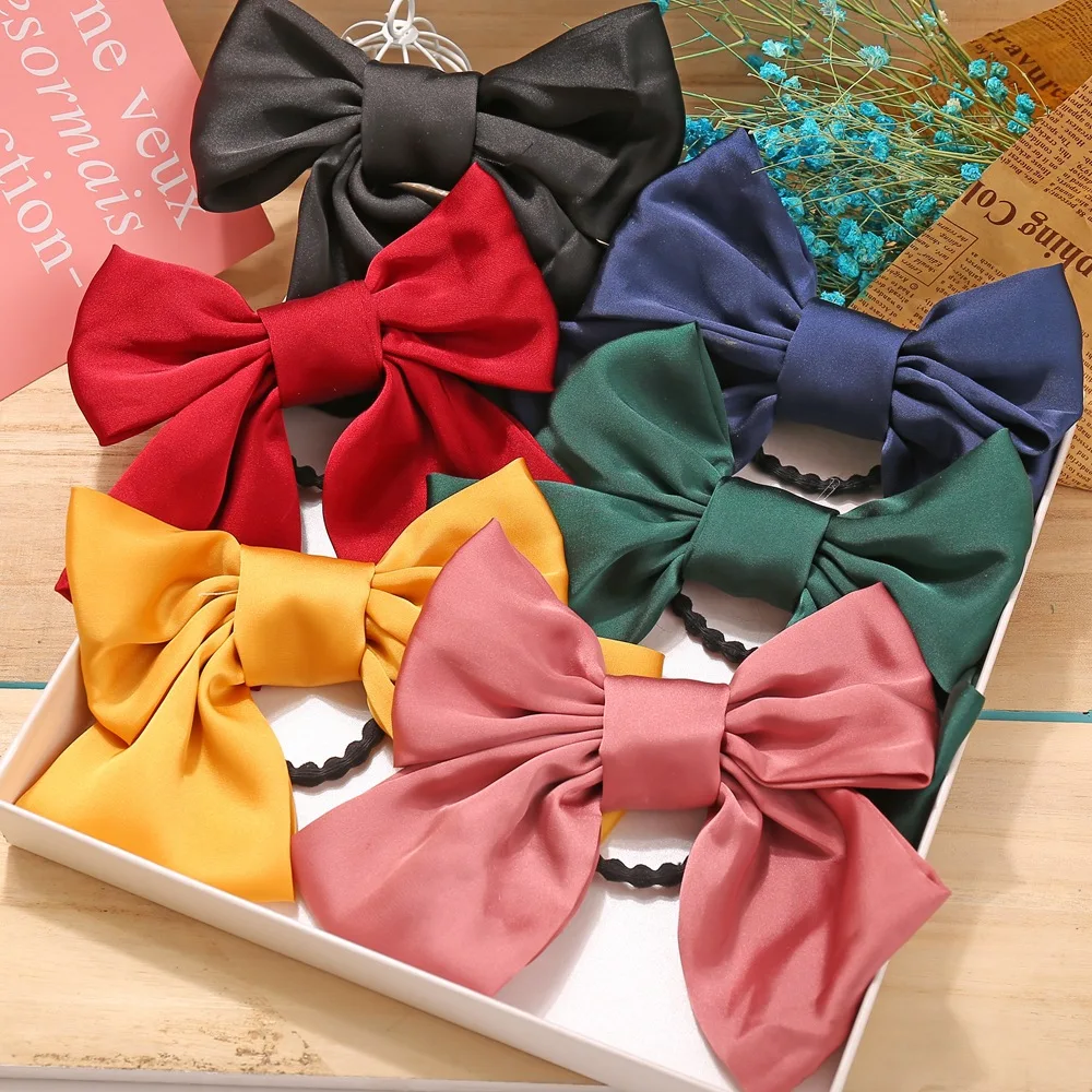 High Quatity Solid Color Big Bow Hairpins For Girl Popular Hair Clip For Women Sweet Two-layer Satin Hairgrip Hair Accessories
High Quatity Solid Color Big Bow Hairpins For Girl Popular Hair Clip For Women Sweet Two-layer Satin Hairgrip Hair Accessories