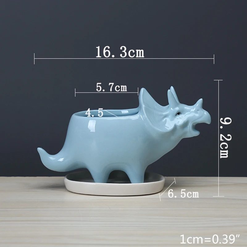 Small Succulent Pots with Drainage Tray, Glazed White Ceramic Pot Triceratops for Indoor Succulent Planters Home Office
Small Succulent Pots with Drainage Tray, Glazed White Ceramic Pot Triceratops for Indoor Succulent Planters Home Office