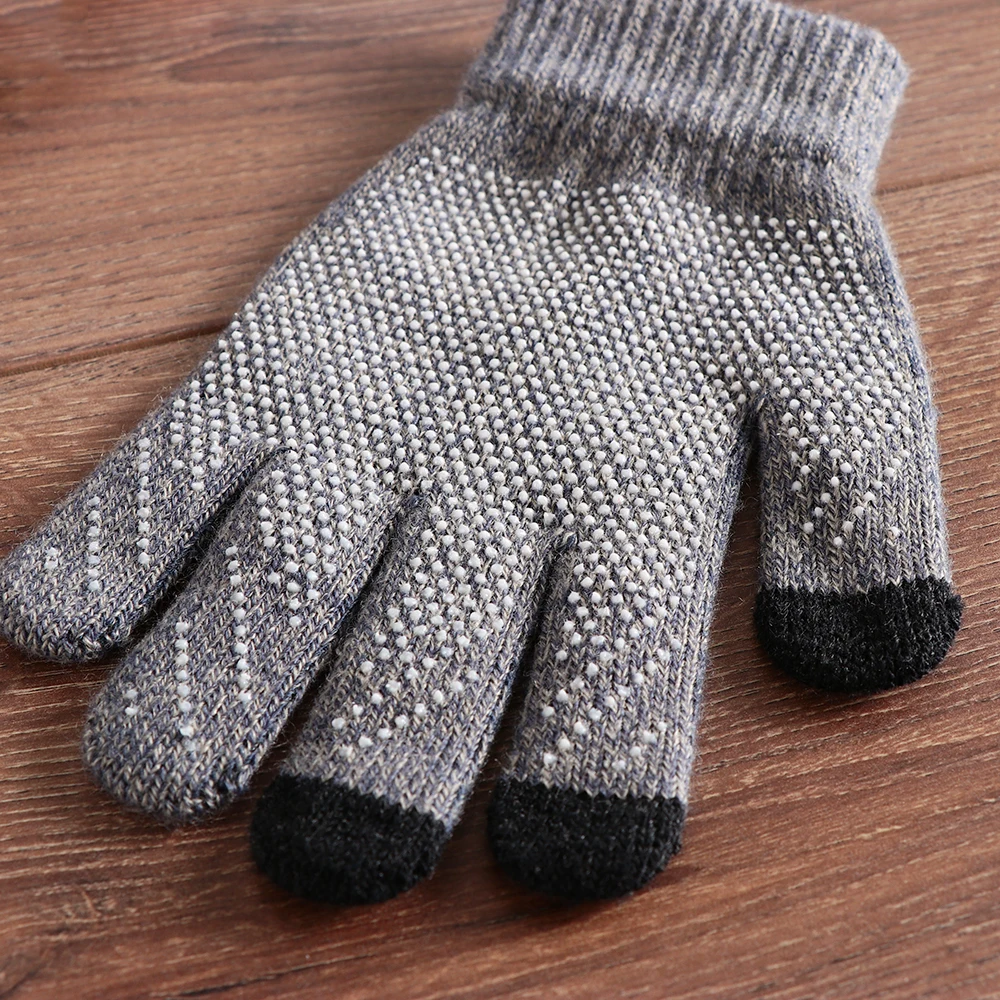1 pair of men's thick knitted touch screen gloves autumn and winter warm wool cashmere solid full finger gloves
1 pair of men's thick knitted touch screen gloves autumn and winter warm wool cashmere solid full finger gloves
