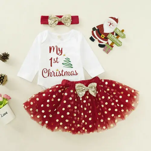 Autumn Christmas Infant Baby Girl Letters Tops Romper+Tutu Skirt+Headband Outfits Clothes Set
Autumn Christmas Infant Baby Girl Letters Tops Romper+Tutu Skirt+Headband Outfits Clothes Set