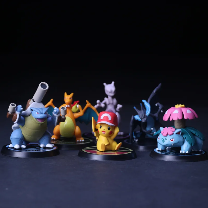 Аниме фигурка из ПВХ 6 шт./компл. покемон Пикачу Mewtwo Charizard Venusaur blastise| |
