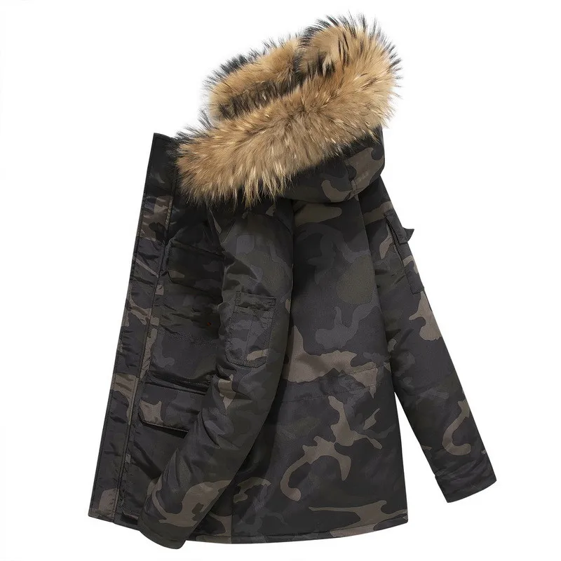 Men's Camouflage Down Jackets Winter Thick Warm Casual Slim Fur Collar Hooded Coats Windbreaker White Duck Down Parka Overcoat
Men's Camouflage Down Jackets Winter Thick Warm Casual Slim Fur Collar Hooded Coats Windbreaker White Duck Down Parka Overcoat