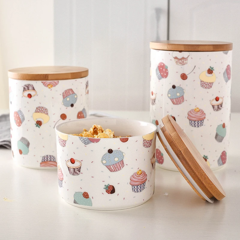 Lovely Creative Ceramic Wooden Cover Sealed Jar Dry Fruit Miscellaneous Grains Candy Snack Tea Coffee Beans Kitchen Storage
Lovely Creative Ceramic Wooden Cover Sealed Jar Dry Fruit Miscellaneous Grains Candy Snack Tea Coffee Beans Kitchen Storage