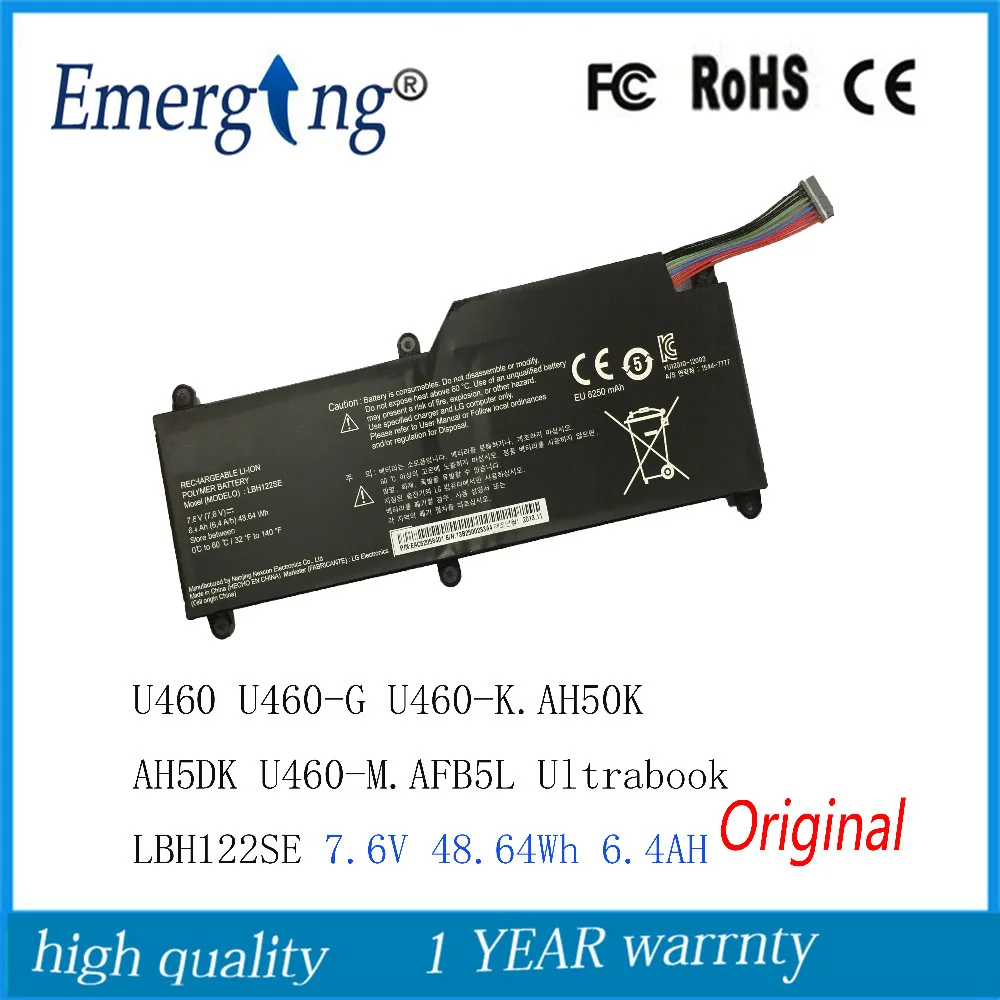 7 6 V 48.64WH новый оригинальный ноутбук Батарея для LG U460 G K.AH50K AH5DK M.AFB5L ультрабук