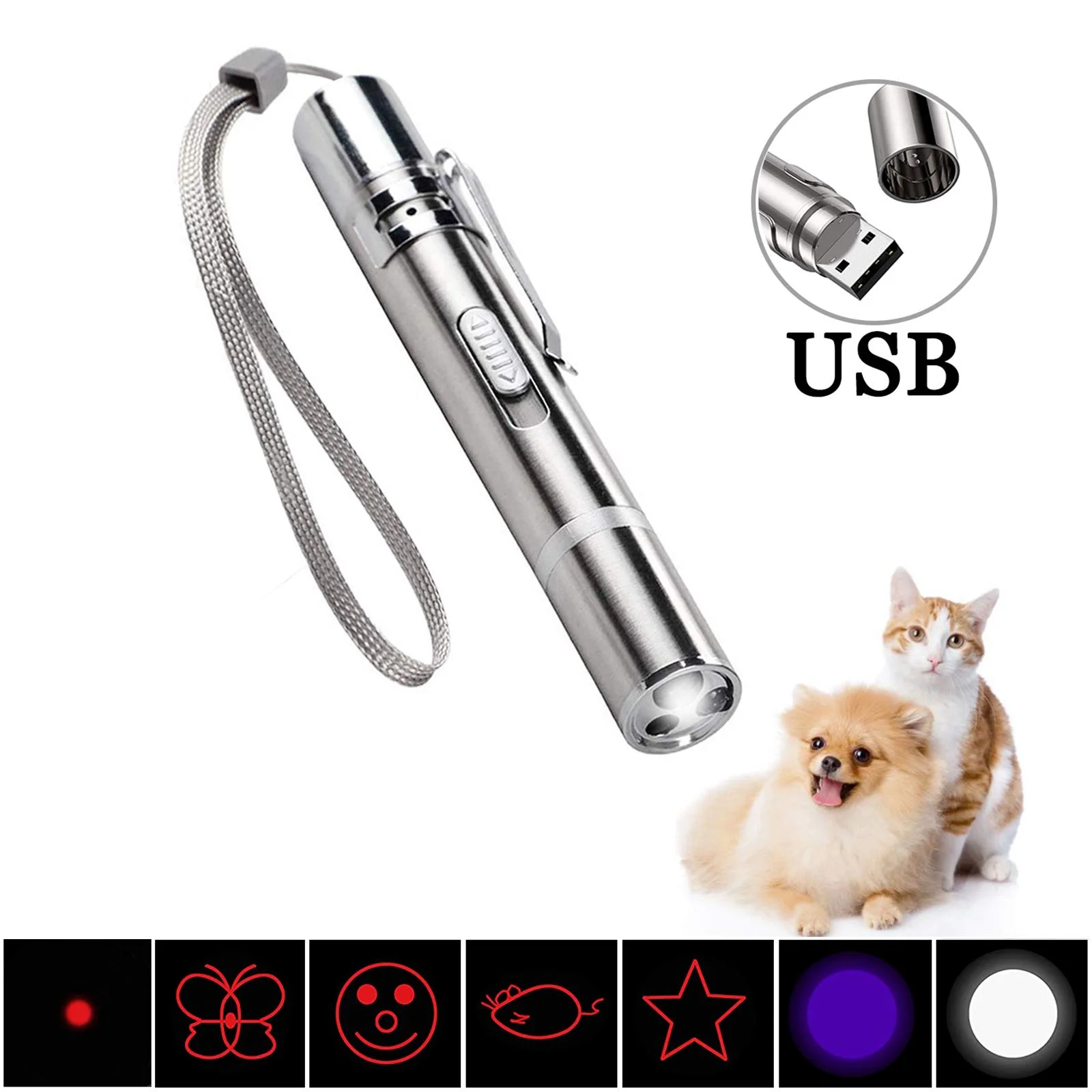 3-In-1 Pet Laser Pointer Cat Laser Toy USB Rechargeable Red Dot Laser Light Funny Cat Chaser Stick Interactive Laser Pen Pointe
3-In-1 Pet Laser Pointer Cat Laser Toy USB Rechargeable Red Dot Laser Light Funny Cat Chaser Stick Interactive Laser Pen Pointe
