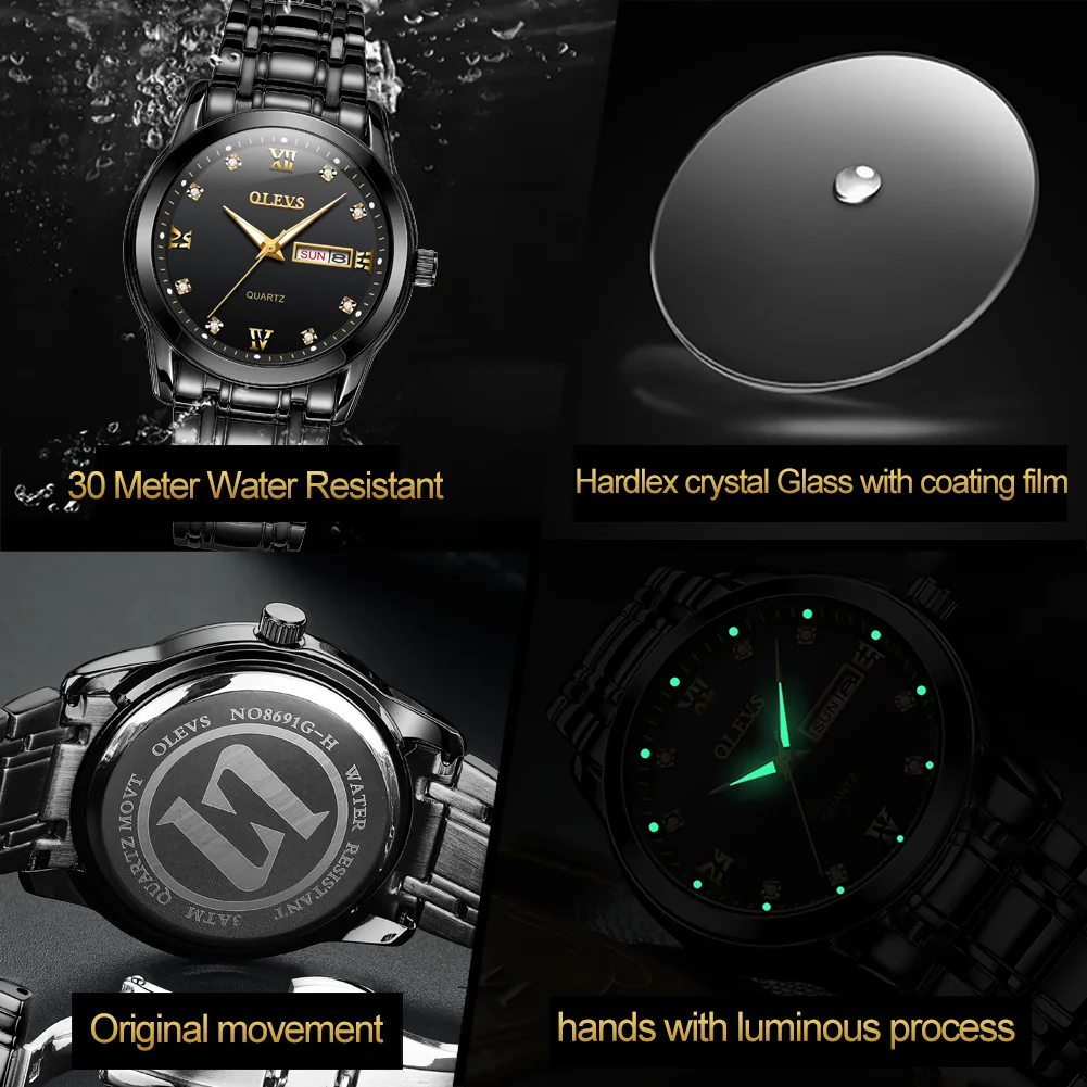 Genuine Olevs 8691 Men Watches Top Brand with Stainless Steel Luxury Sports Chronograph High Quality Quartz Watch Men
Genuine Olevs 8691 Men Watches Top Brand with Stainless Steel Luxury Sports Chronograph High Quality Quartz Watch Men