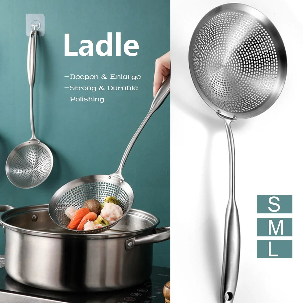 Stainless Steel Slotted Spoon Straining Ladle Handle Skimmer Strainer Durable Frying Food Portable Heat Resistant Kitchen Gadget
Stainless Steel Slotted Spoon Straining Ladle Handle Skimmer Strainer Durable Frying Food Portable Heat Resistant Kitchen Gadget