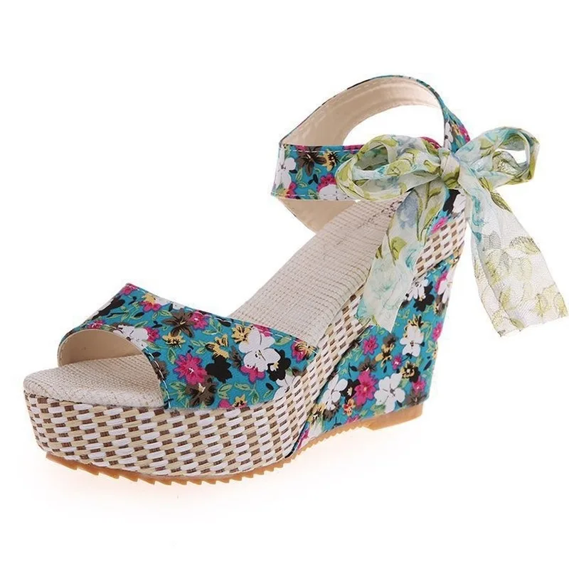 Women Wedge Sandals Female Open Toe Floral Bowknot Platform Bohemia High Heel Sandals Fashion Ankle Strap Ladies Shoes Summer
Women Wedge Sandals Female Open Toe Floral Bowknot Platform Bohemia High Heel Sandals Fashion Ankle Strap Ladies Shoes Summer