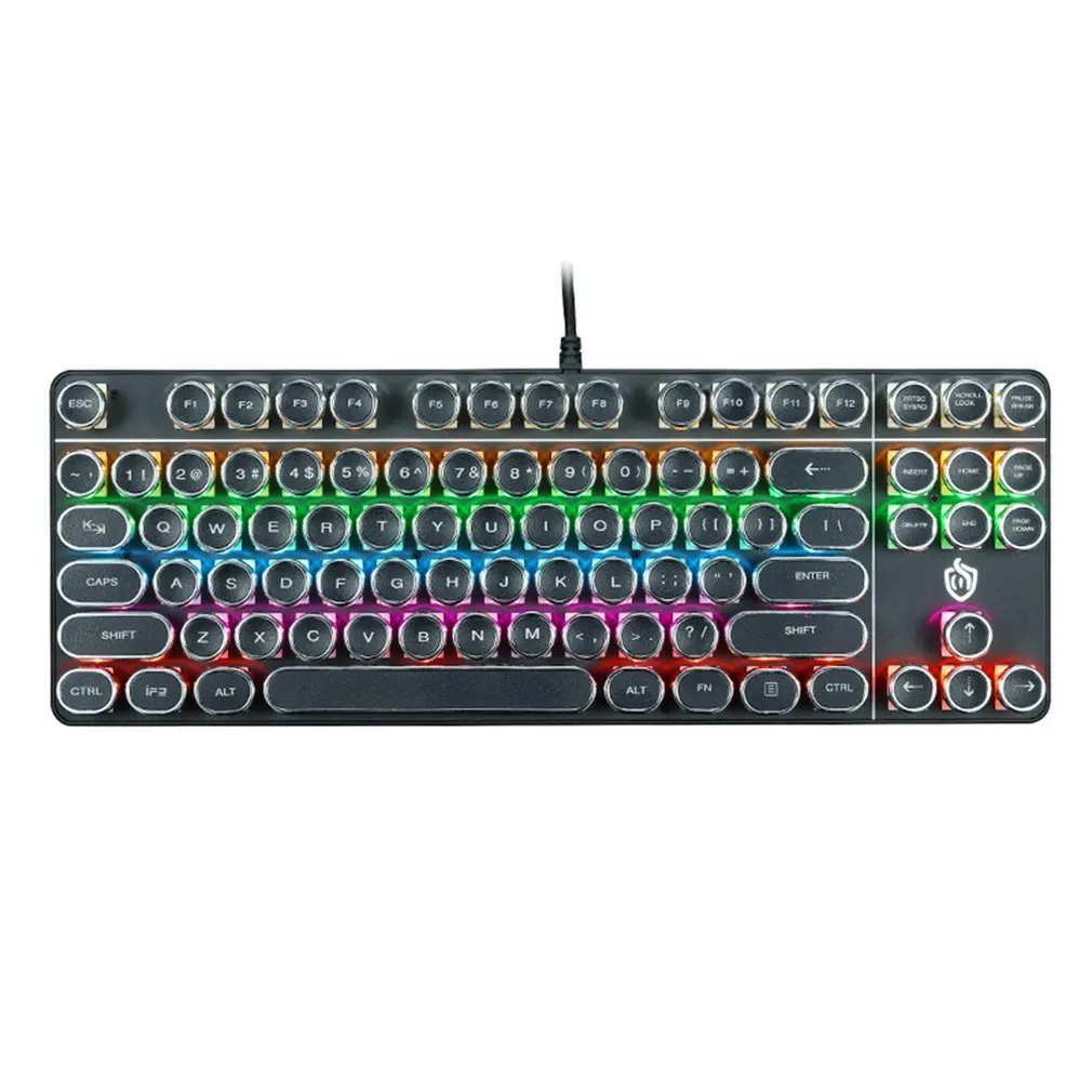 Punk Mechanical Keyboard USB Wired Round Retro Keycap Gaming Metal Keyboards 87 Keys Computer PC Keypad
Punk Mechanical Keyboard USB Wired Round Retro Keycap Gaming Metal Keyboards 87 Keys Computer PC Keypad