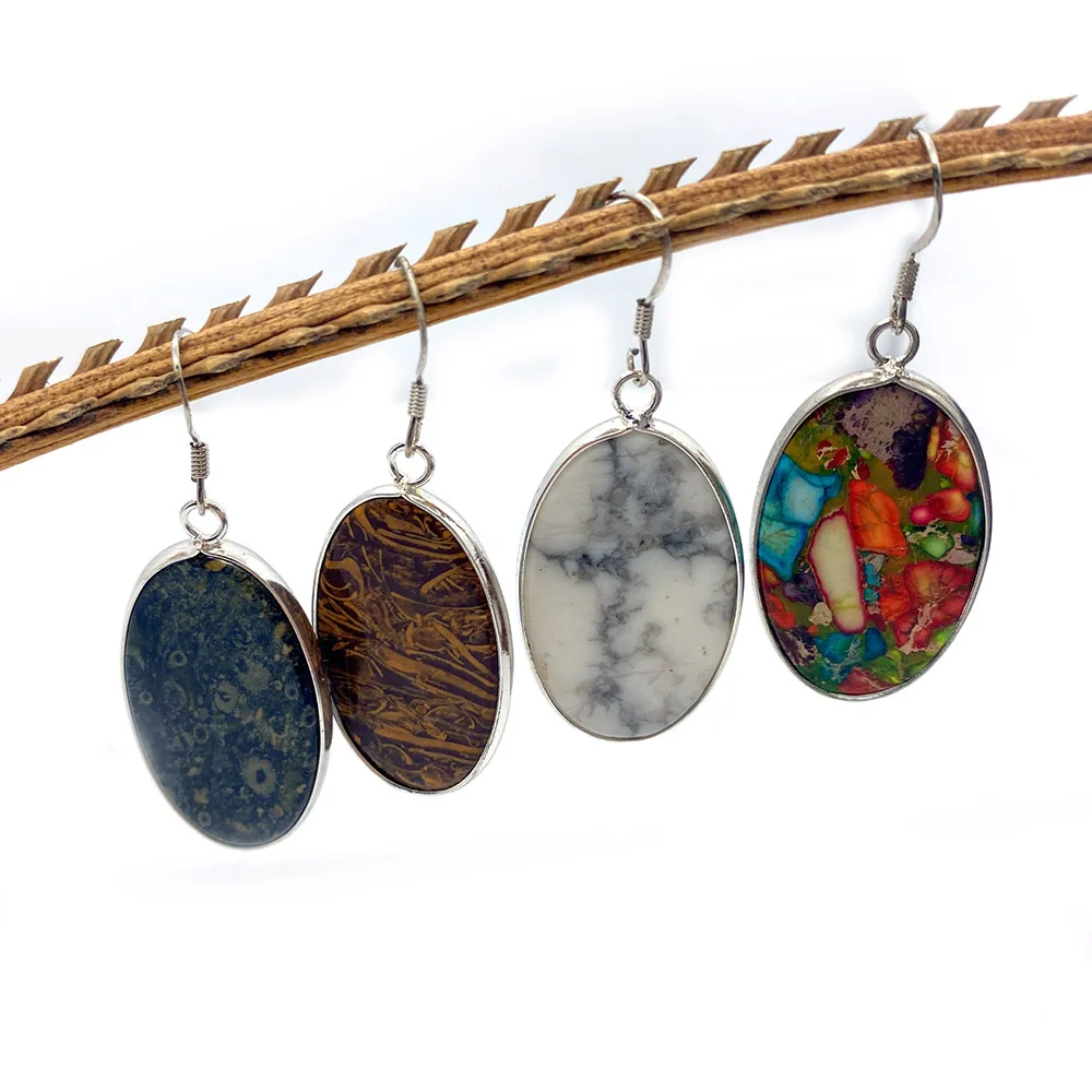 1pair Natural Stone Pendant Earrings Oval Copper Edging Color Suitable for DIY Necklace Earrings Jewelry Making Gifts for Ladies
1pair Natural Stone Pendant Earrings Oval Copper Edging Color Suitable for DIY Necklace Earrings Jewelry Making Gifts for Ladies