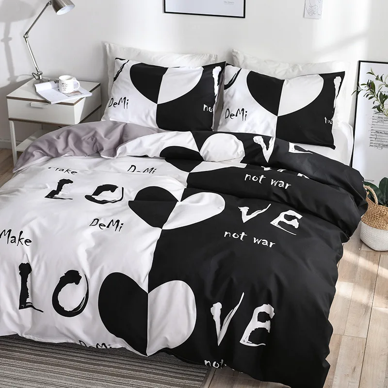 Black and White Lovers Bedding Set Soft Comforter Duvet Cover Bedspreads For Bed Linen Single Double Quilt Cover With Pillowcase
Black and White Lovers Bedding Set Soft Comforter Duvet Cover Bedspreads For Bed Linen Single Double Quilt Cover With Pillowcase