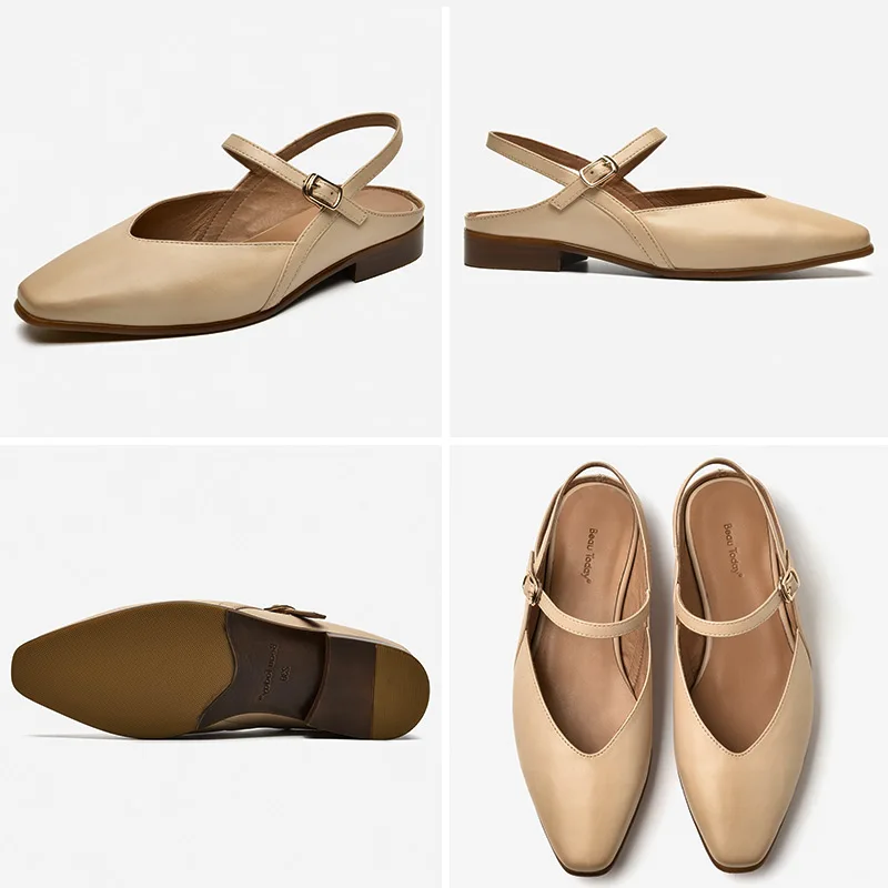 BeauToday Sandals Women Calfskin Leather Pointed Toe Buckle Ankle Strap Elegant V Shape Shallow Ladies Flats Handmade 32284
BeauToday Sandals Women Calfskin Leather Pointed Toe Buckle Ankle Strap Elegant V Shape Shallow Ladies Flats Handmade 32284