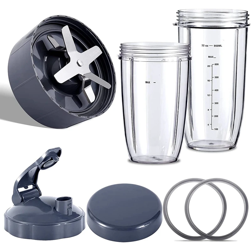 Blender Replacement Parts For Nutribullet Blenders 600W/900W/PRO - Extractor Blade & 32Oz Huge Cups & 24Oz Huge Cups
Blender Replacement Parts For Nutribullet Blenders 600W/900W/PRO - Extractor Blade & 32Oz Huge Cups & 24Oz Huge Cups