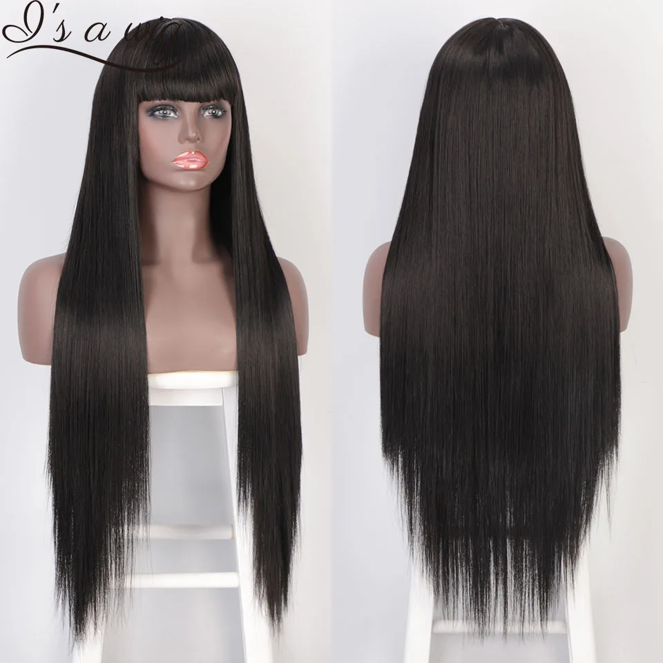 I's a wig Long Straight Black Wig With Bangs for Black Women Synthetic Wig Red Brown Wigs Daily Wear Heat Resistant Costume hair
I's a wig Long Straight Black Wig With Bangs for Black Women Synthetic Wig Red Brown Wigs Daily Wear Heat Resistant Costume hair