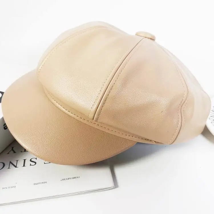 Autumn and winter style PU leather octagonal hat Fashion all-match solid color leather beret painter hats
Autumn and winter style PU leather octagonal hat Fashion all-match solid color leather beret painter hats