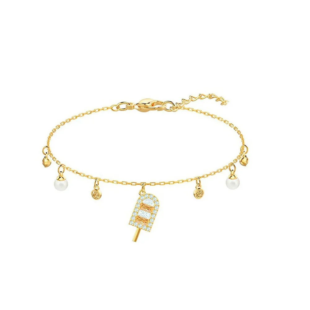 Fashion Jewelry High Quality SWA New. Delicate And Elegant Gold Pink Ice Cream Pearl Pendant Chain Item Women's Pendant Necklace 
Fashion Jewelry High Quality SWA New. Delicate And Elegant Gold Pink Ice Cream Pearl Pendant Chain Item Women's Pendant Necklace