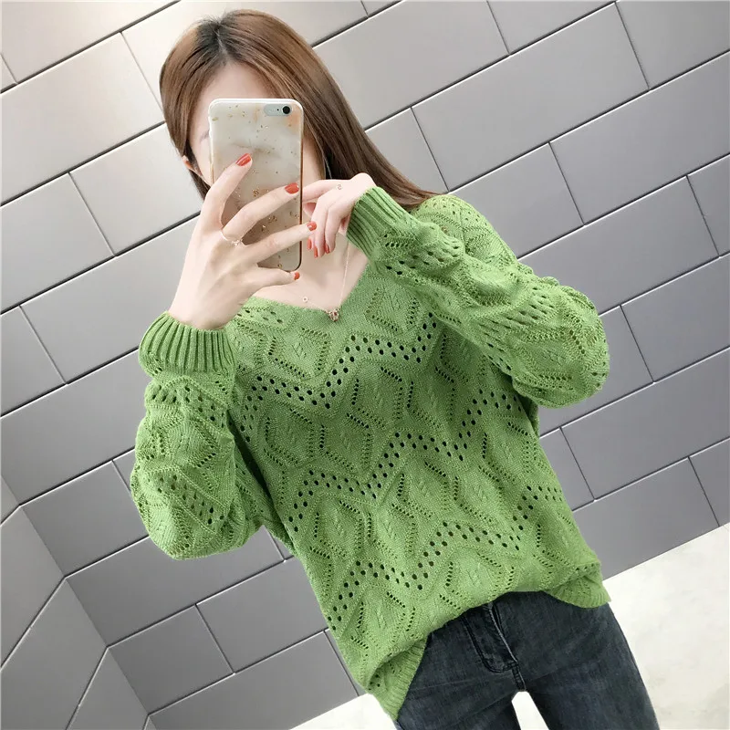 Spring 2020 thin section hollow V-neck sweater loose loose thin jacquard bottoming pullover female sweater
Spring 2020 thin section hollow V-neck sweater loose loose thin jacquard bottoming pullover female sweater