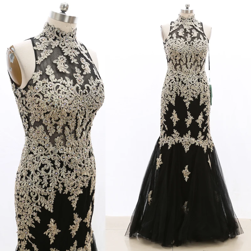 Kisswhitebridal Prom Dresses High Neck Gold Lace Black Mermaid Prom Gown Long 20210223-035
Kisswhitebridal Prom Dresses High Neck Gold Lace Black Mermaid Prom Gown Long 20210223-035