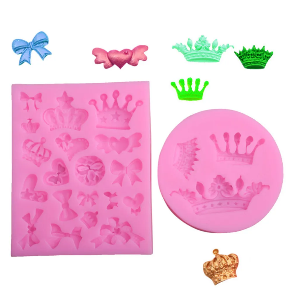 Cartoon Crown Bow Tie Silicone Fondant Cake Mold Cupcake Jelly Candy Chocolate cake Decoration Baking Tool Moulds
Cartoon Crown Bow Tie Silicone Fondant Cake Mold Cupcake Jelly Candy Chocolate cake Decoration Baking Tool Moulds