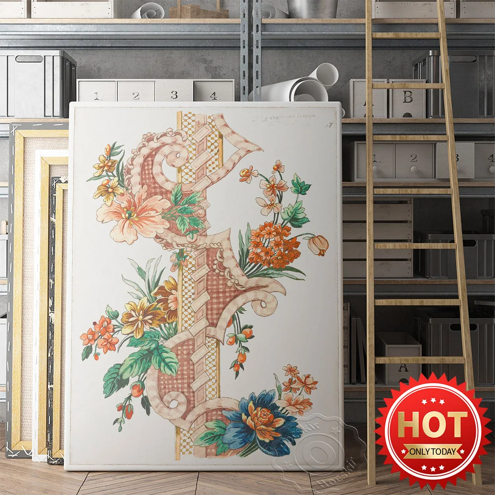 Vertical Decorative Floral Band Vintage Poster Canvas Painting Flower Color Poster Watercolor Painting Wall Art Room Decor Gift
Vertical Decorative Floral Band Vintage Poster Canvas Painting Flower Color Poster Watercolor Painting Wall Art Room Decor Gift