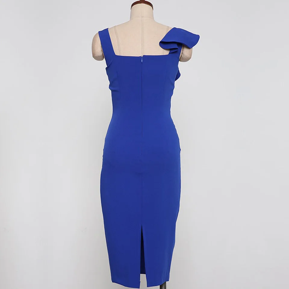 Blue Elegant Party Dress 2021 Summer High Waist Tight Dress V-Neck Sleeveless Asymmetric Ruffles British Style Women's Dresses
Blue Elegant Party Dress 2021 Summer High Waist Tight Dress V-Neck Sleeveless Asymmetric Ruffles British Style Women's Dresses