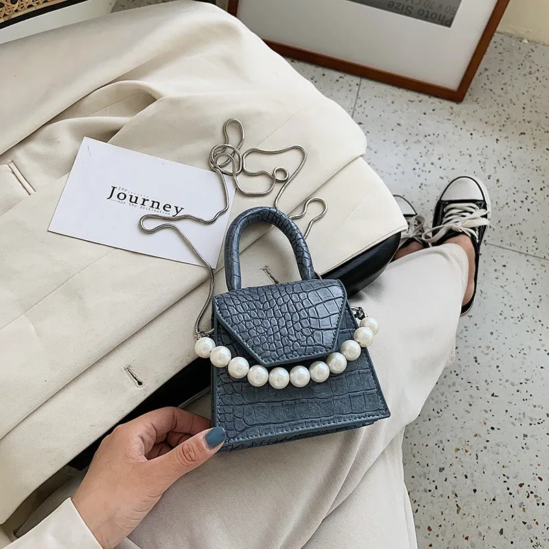 2020 Fashion Mini Bags for Women Pearl Tote Bag PU Leather Women's Designer Handbag Crocodile pattern Shoulder Messenger bags
2020 Fashion Mini Bags for Women Pearl Tote Bag PU Leather Women's Designer Handbag Crocodile pattern Shoulder Messenger bags